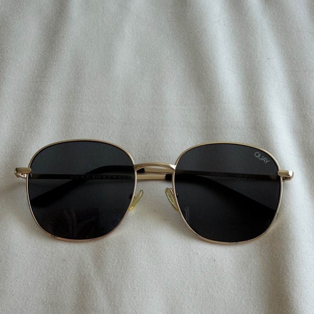 Quay Australia Gold Frame Black Lens Sunglasses
